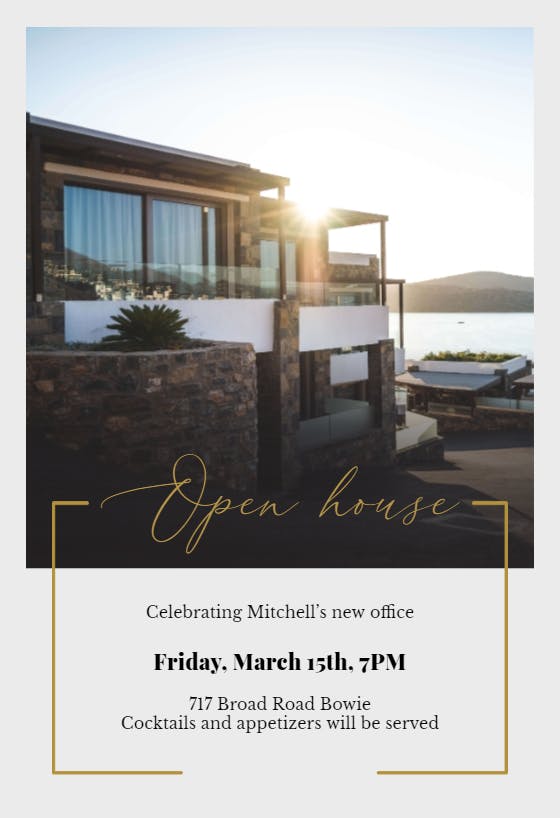 Open on sale house invitation